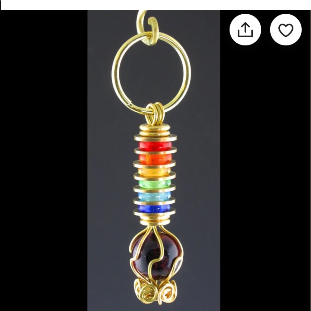 Chakra Rainbow Keychain or Zipper Pull - Picture 5 of 7